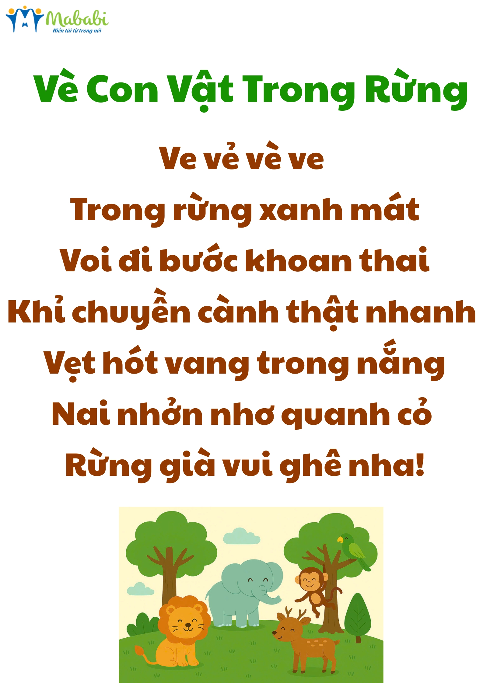 Vè Con Vật Trong Rừng