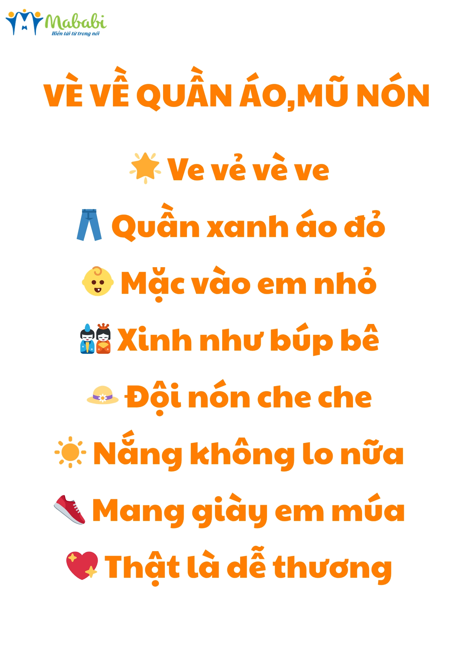vè về quấn áo,mũ nón