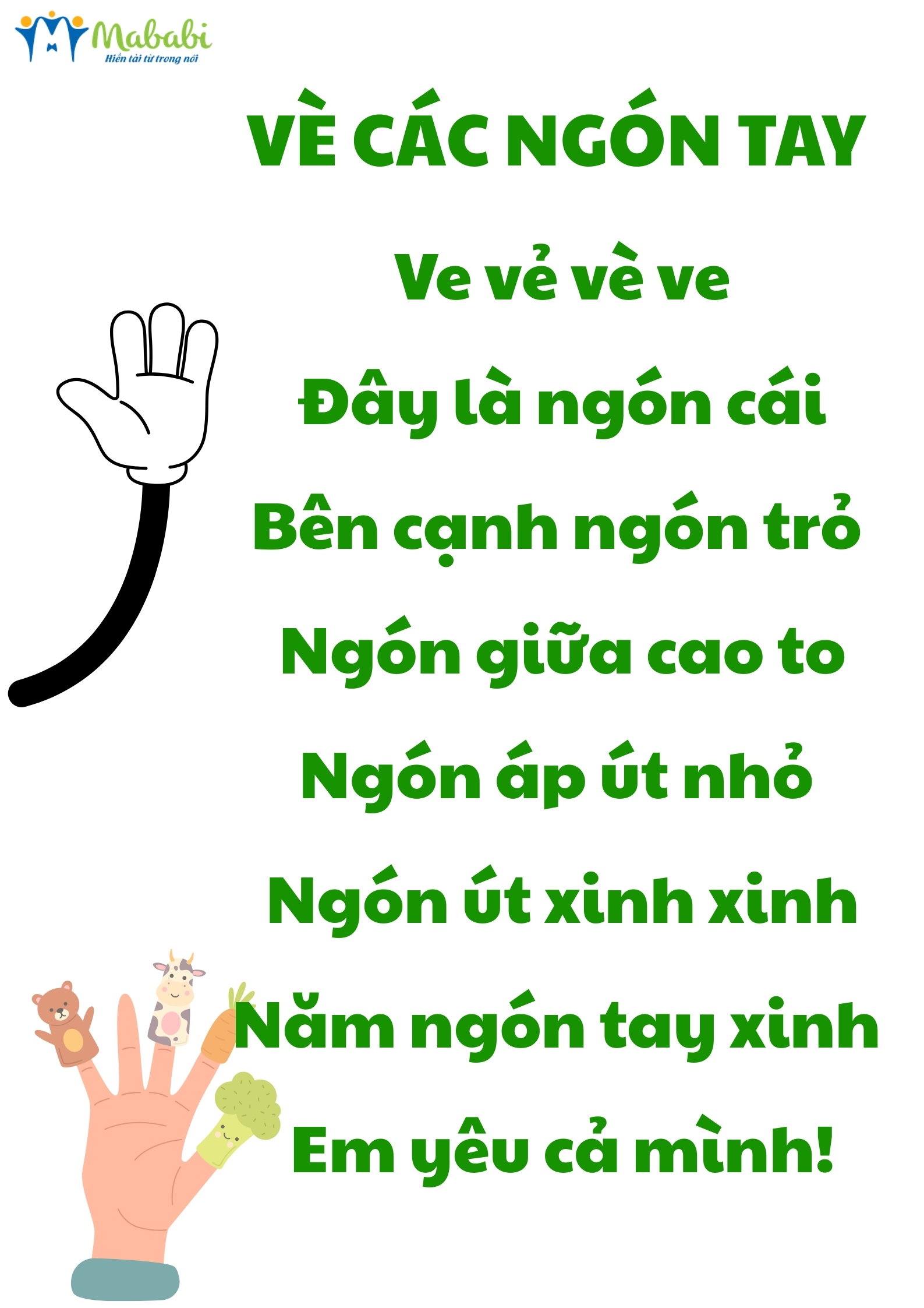 vè về các ngón tay