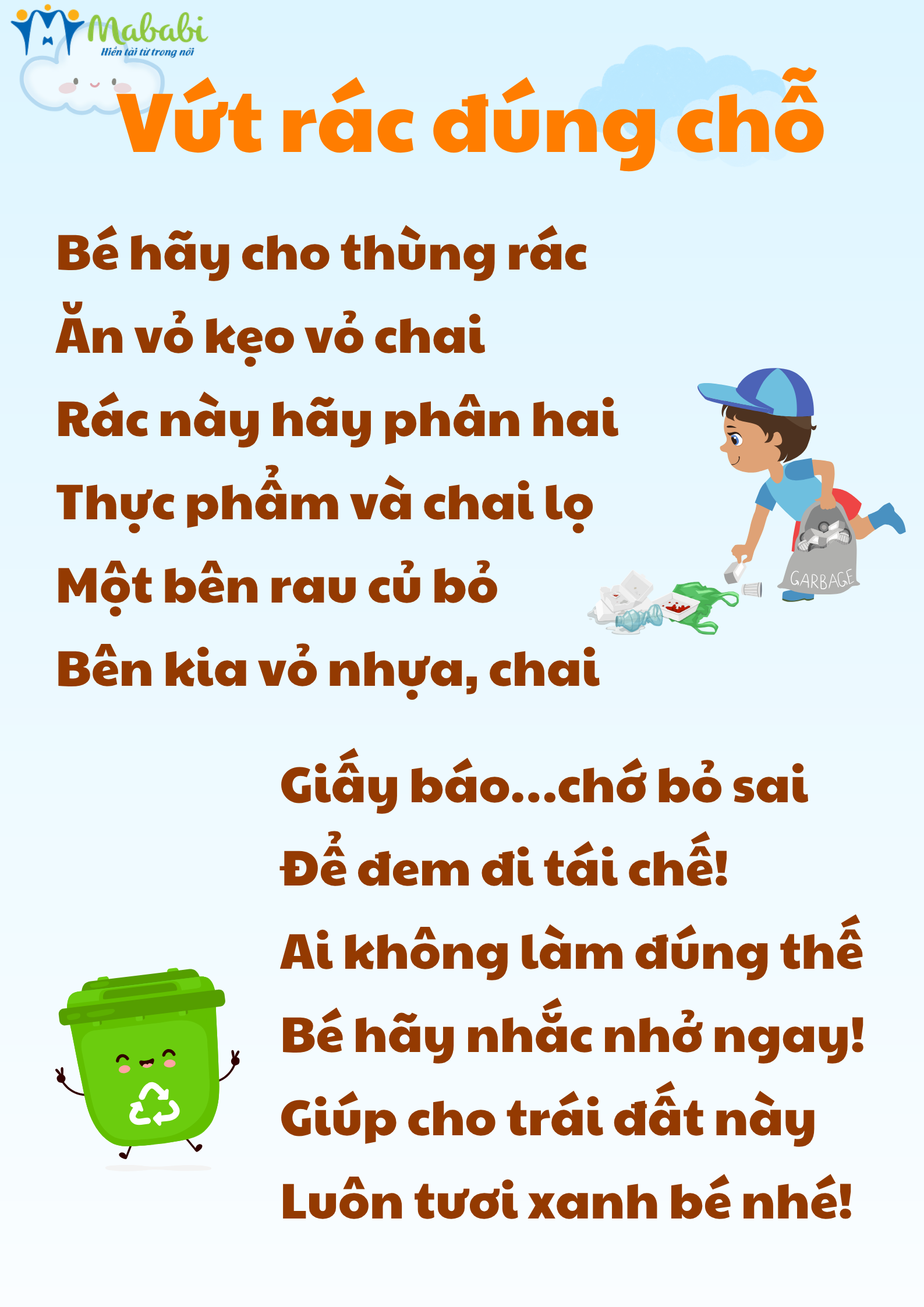 Vứt rác đúng chỗ